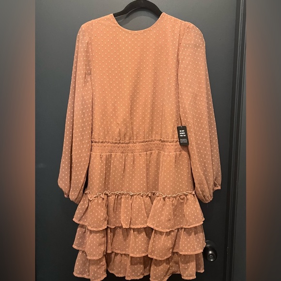 Express Long-Sleeve tiered Ruffle Dress… - Picture 3 of 10
